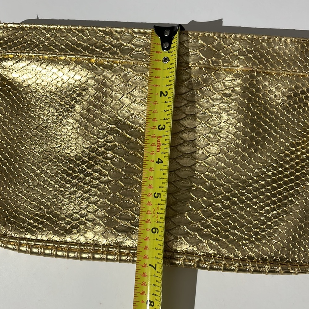 Guess gold metallic snake skin animal print clutch bag purse - Picture 5 of 5